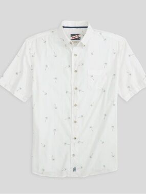 Johnnie-O Hangin Out Button Down Shirt with Palm Trees | L